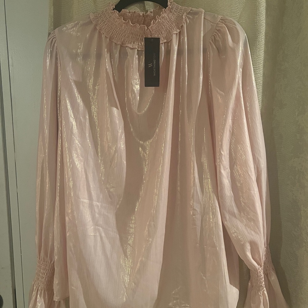 Light pink shiny dress shirt